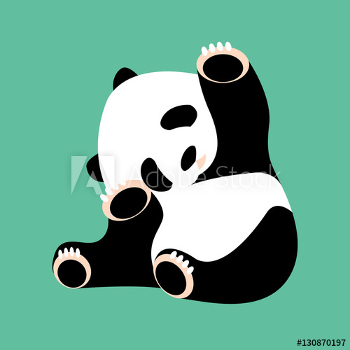 Panda Bear Vector Illustration Style Flat 500x500 Panda Bear Vector Illustration Style Flat