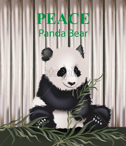 Cute Panda Bear Vector Lovely Animal Eating Grass Peace Message 520x600 Cute Panda Bear Vector Lovely Animal Eating Grass Peace Message