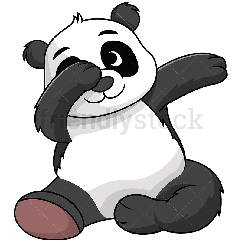 800x800 Dabbing Panda Vector Cartoon Clipart