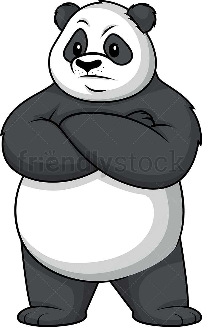 658x1064 Mean Panda Cartoon Clipart Vector