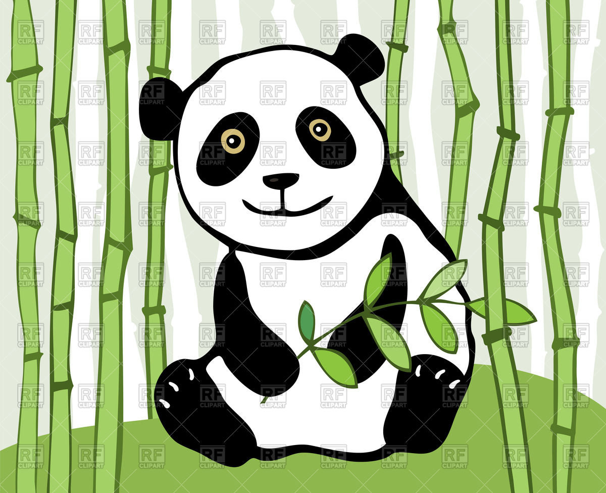 1200x976 Panda With Sprig Of Bamboo