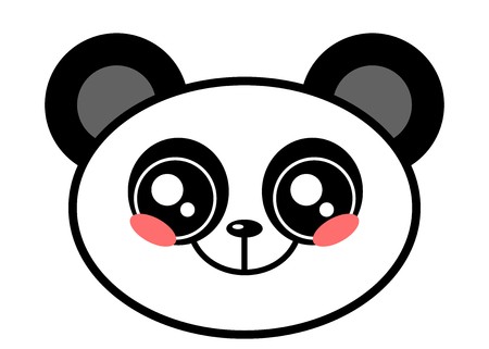 450x321 Cute Panda Face Kawaii Face Vector Illustration Design Isolated