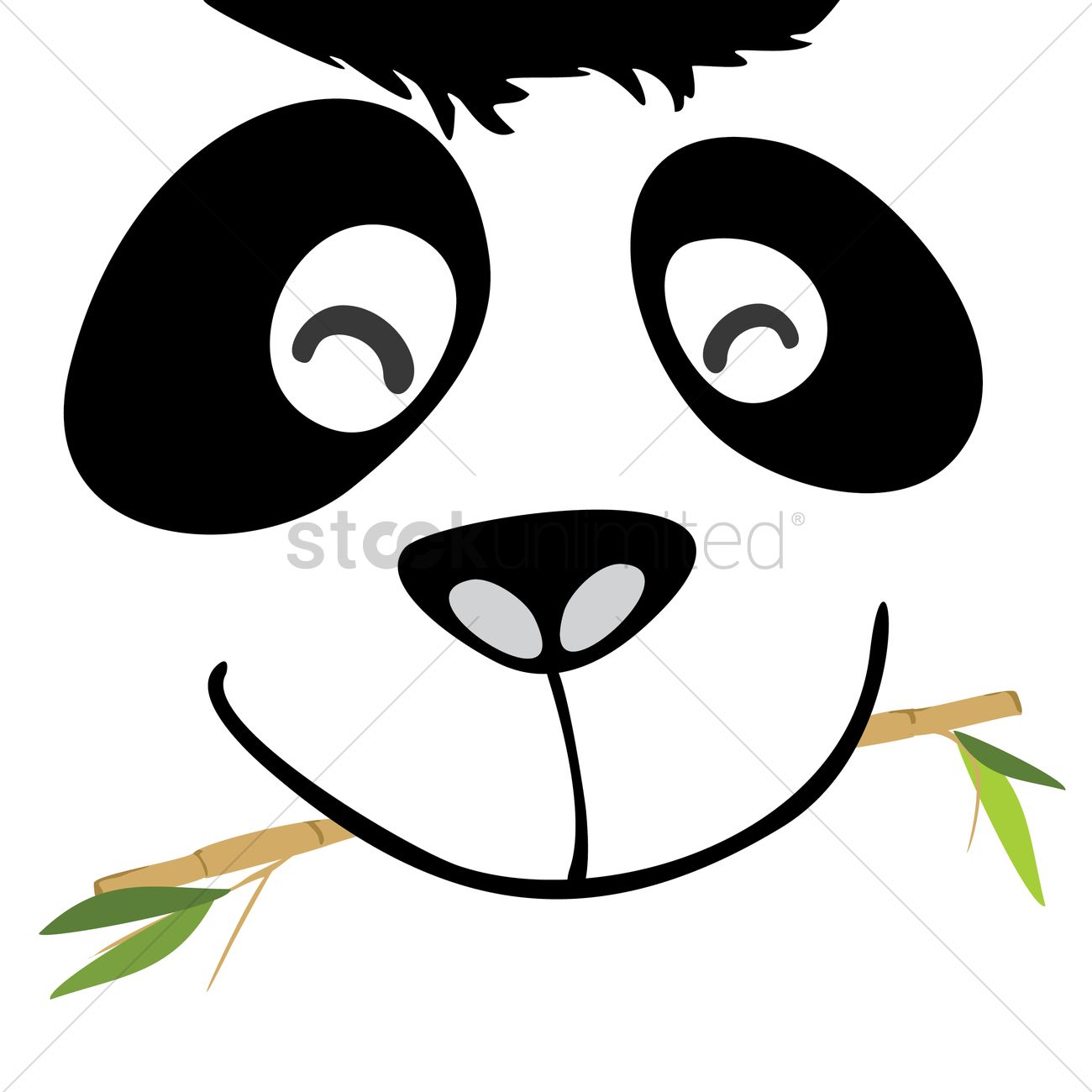 1300x1300 Panda Face Vector Image