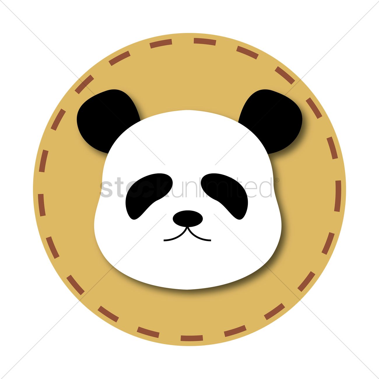 1300x1300 Panda Face Vector Image