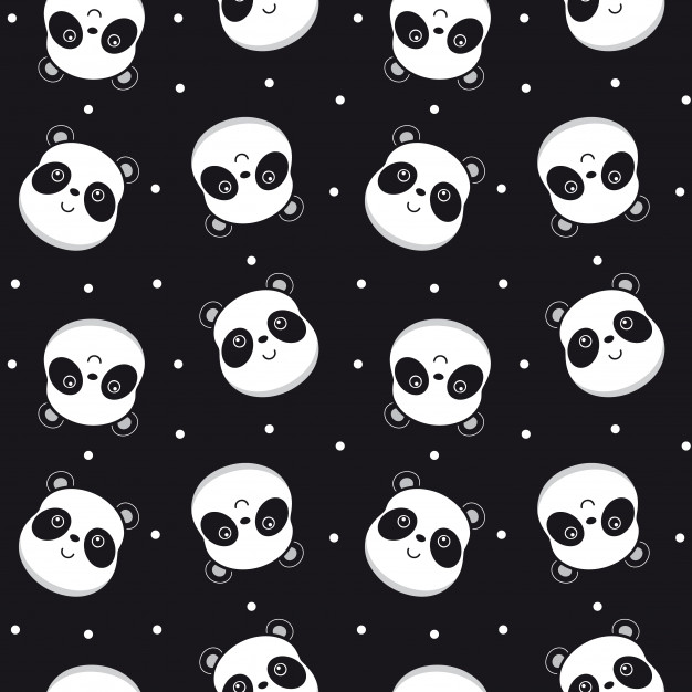 626x626 Seamless Pattern With Panda Face Vector Premium Download