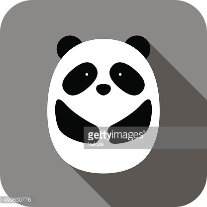 416x416 Cute Panda Face And Body Flat Design, Vector Premium Clipart