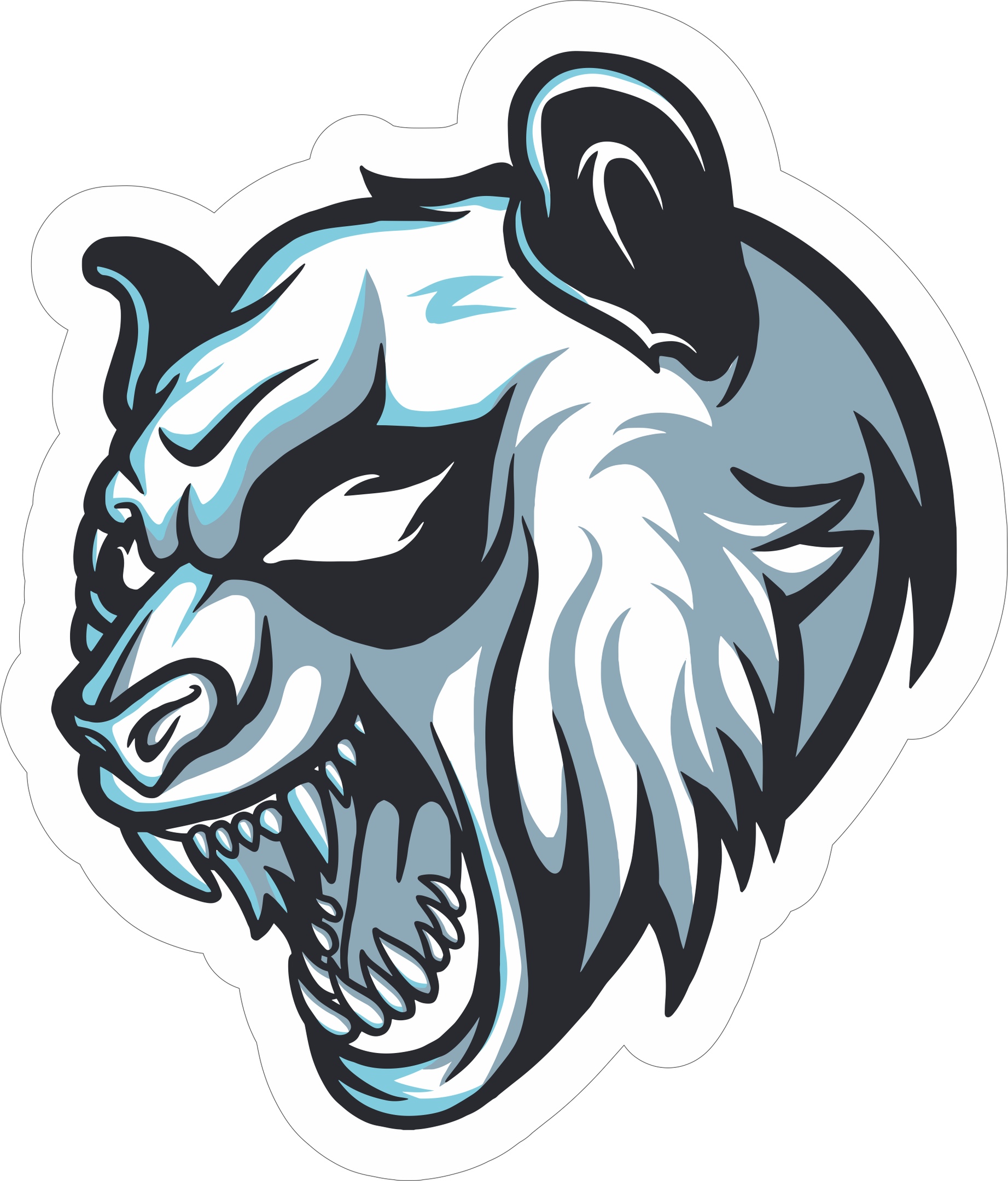 Angry Panda Sticker Free Vector Cdr Download 1843x2160 Angry Panda Sticker Free Vector Cdr Download