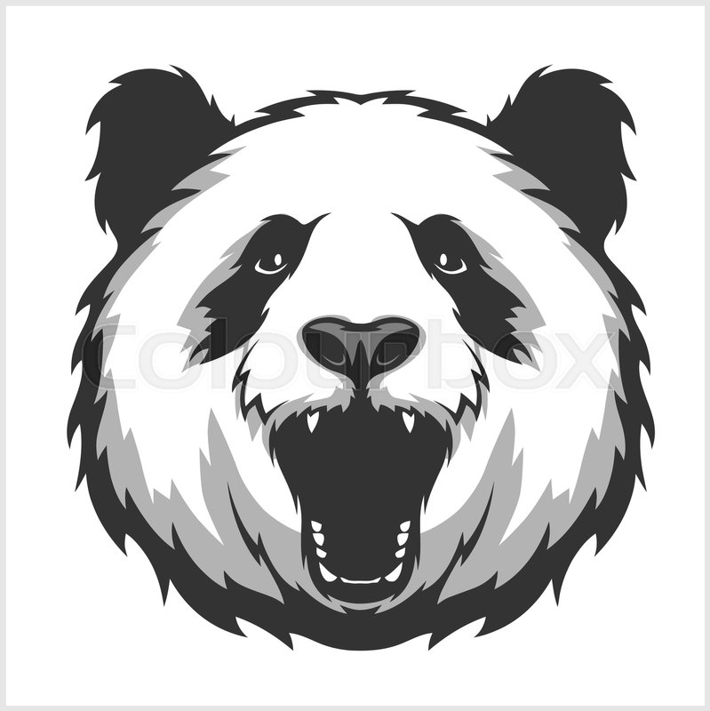 Portrait Of Panda Aggressive Face Stock Vector Colourbox 799x800 Portrait Of Panda Aggressive Face Stock Vector Colourbox