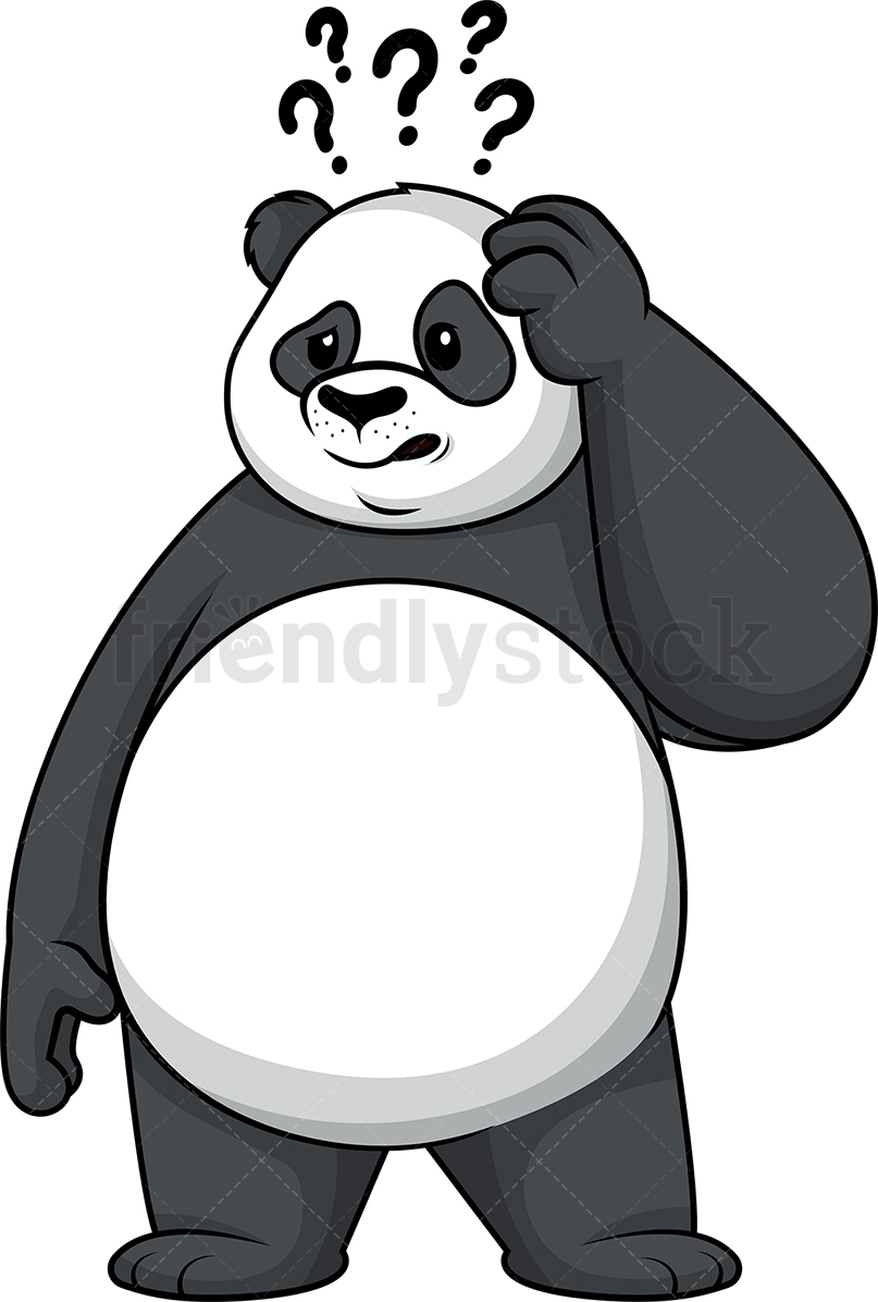 Confused Panda Cartoon Clipart Vector 807x1196 Confused Panda Cartoon Clipart Vector