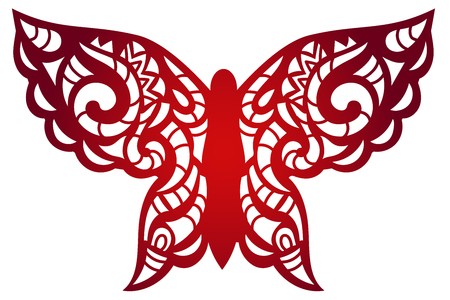 450x300 Laser Cut Flower Butterfly Pattern For Decorative Panel Vector