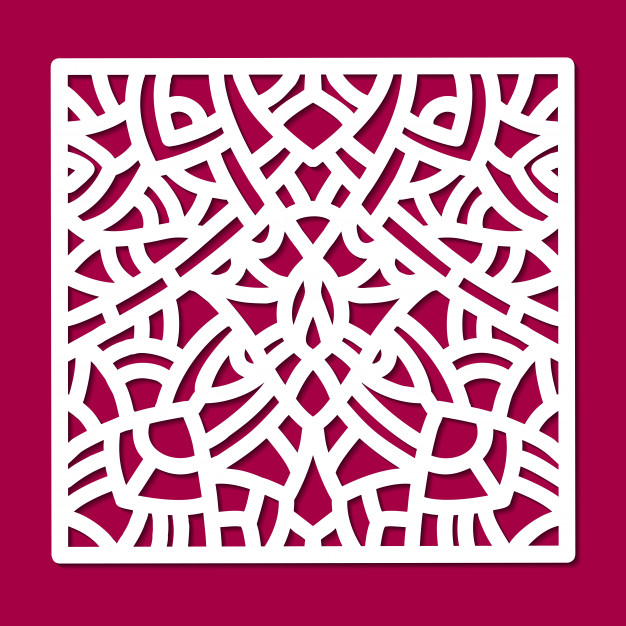 626x626 Laser Cut Vector Ornament Square Panel Vector Premium Download