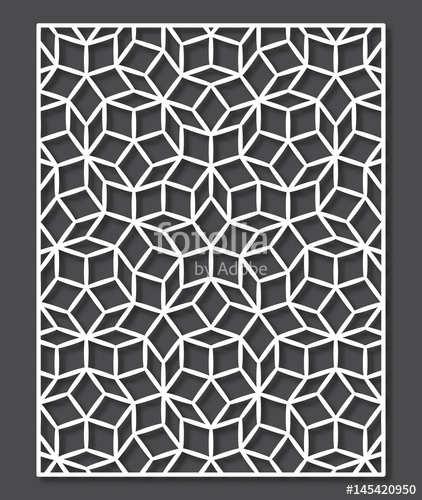 422x500 Penrose Tiling Stile Laser Cutting Panel Vector Geometric