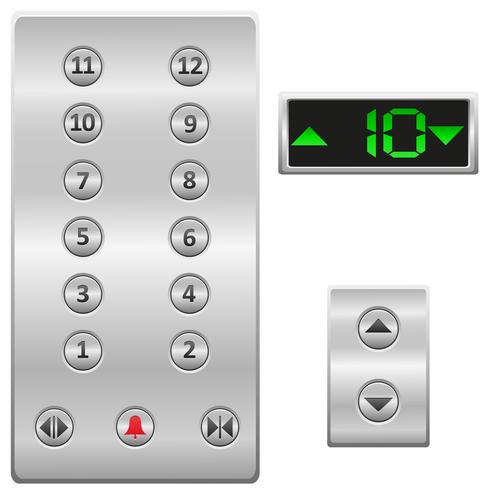 490x490 Elevator Buttons Panel Vector Illustration