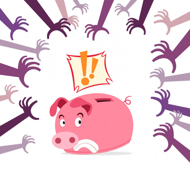 626x594 Piggy Bank Get Panic Vector Premium Download
