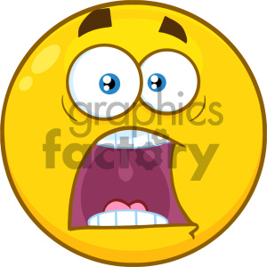 300x300 Royalty Free Rf Clipart Illustration Funny Yellow Cartoon Smiley