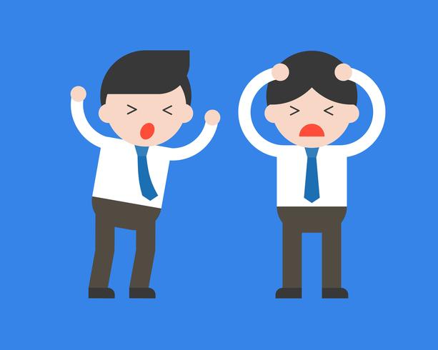 613x490 Two Panic Businessman, Conflict And Problem In Office Concept
