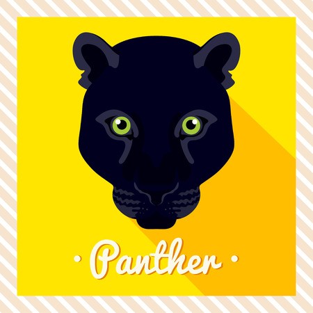 450x450 Vector Portrait Of A Black Panther Symmetrical Portraits
