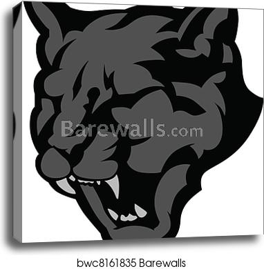 Panther Mascot Head Vector Graphic, Canvas Print Barewalls 382x390 Panther Mascot Head Vector Graphic, Canvas Print Barewalls