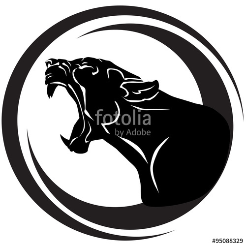 Snarling Black Panther With Huge Tusks Stock Image And Royalty 500x500 Snarling Black Panther With Huge Tusks Stock Image And Royalty