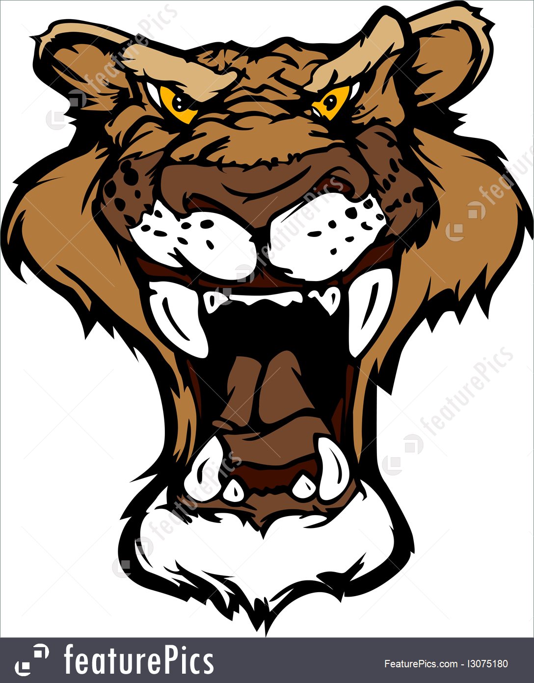 Cougar Panther Mascot Head Vector Cartoon 1088x1392 Cougar Panther Mascot Head Vector Cartoon