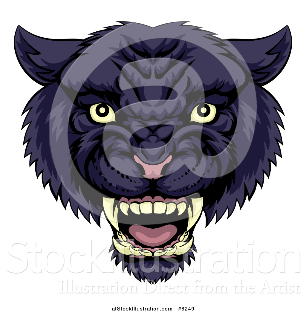Vector Illustration Of A Tough Roaring Black Panther Mascot Head 1024x1044 Vector Illustration Of A Tough Roaring Black Panther Mascot Head