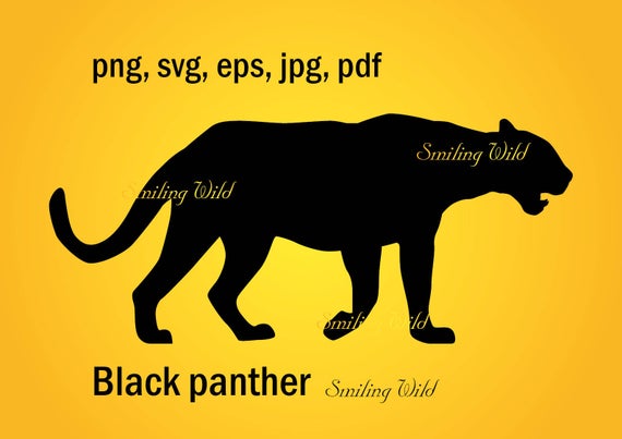 570x403 Panther Silhouette Balck Panther Clipart Cuttable Vector Etsy