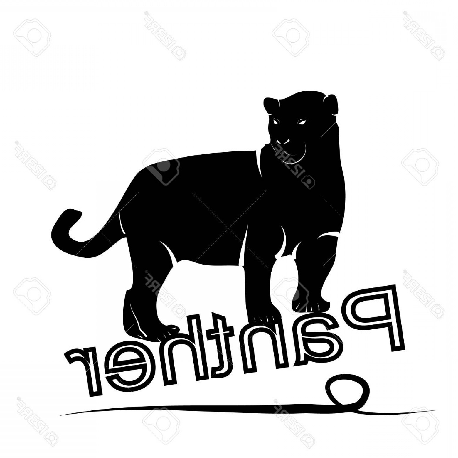 1560x1560 Photostock Vector Exotic Panther Silhouette Logo On A White