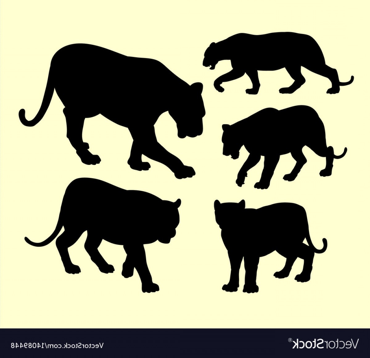1200x1161 Puma And Panther Animal Silhouette Vector Createmepink