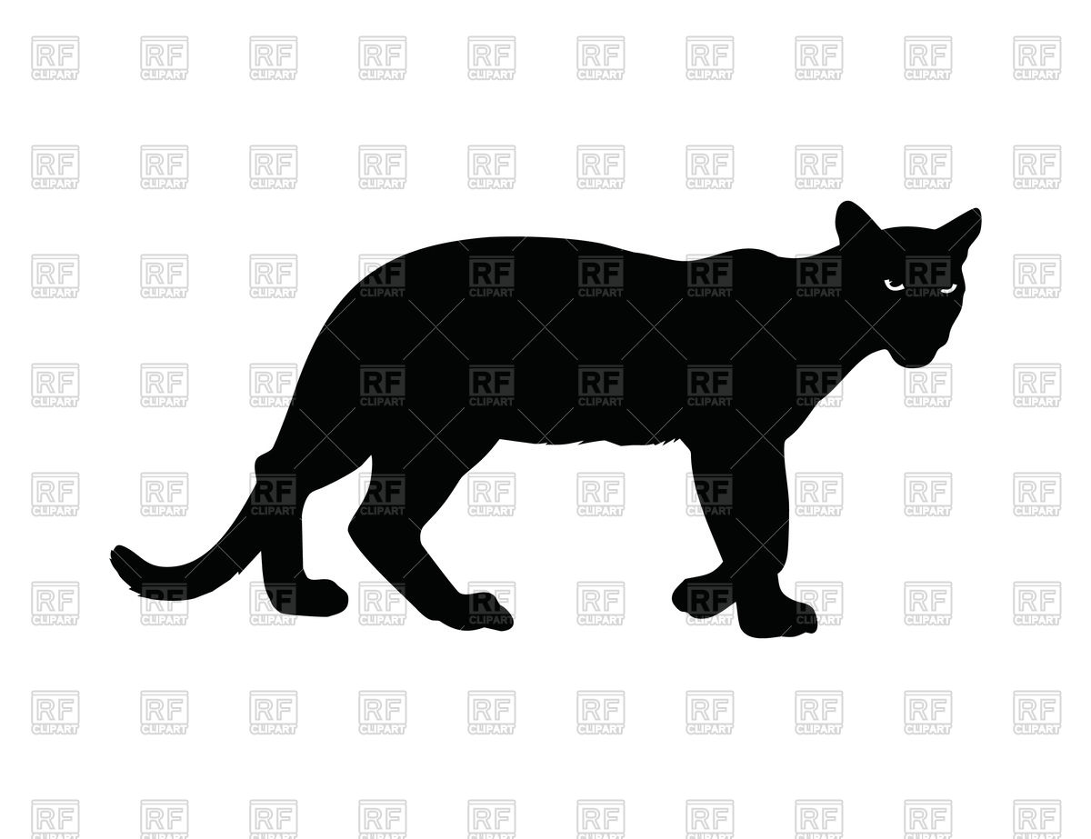 1200x923 Silhouette Of Panther With Burning Eyes Vector Image Of Plants