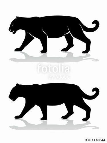 375x500 Silhouette Of Panther Vector Draw Stock Image And Royalty Free