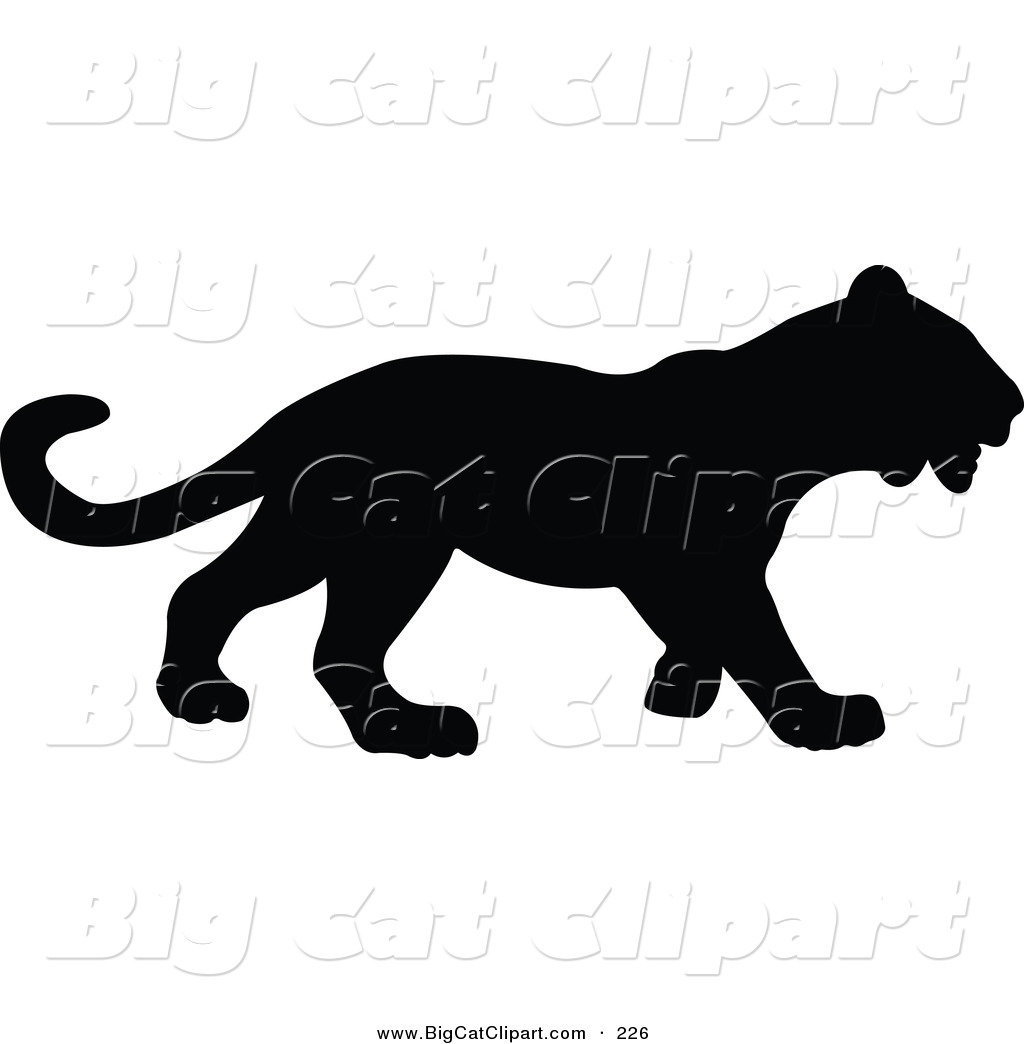 1024x1044 Big Cat Vector Clipart Of A Profiled Black Panther Silhouetted