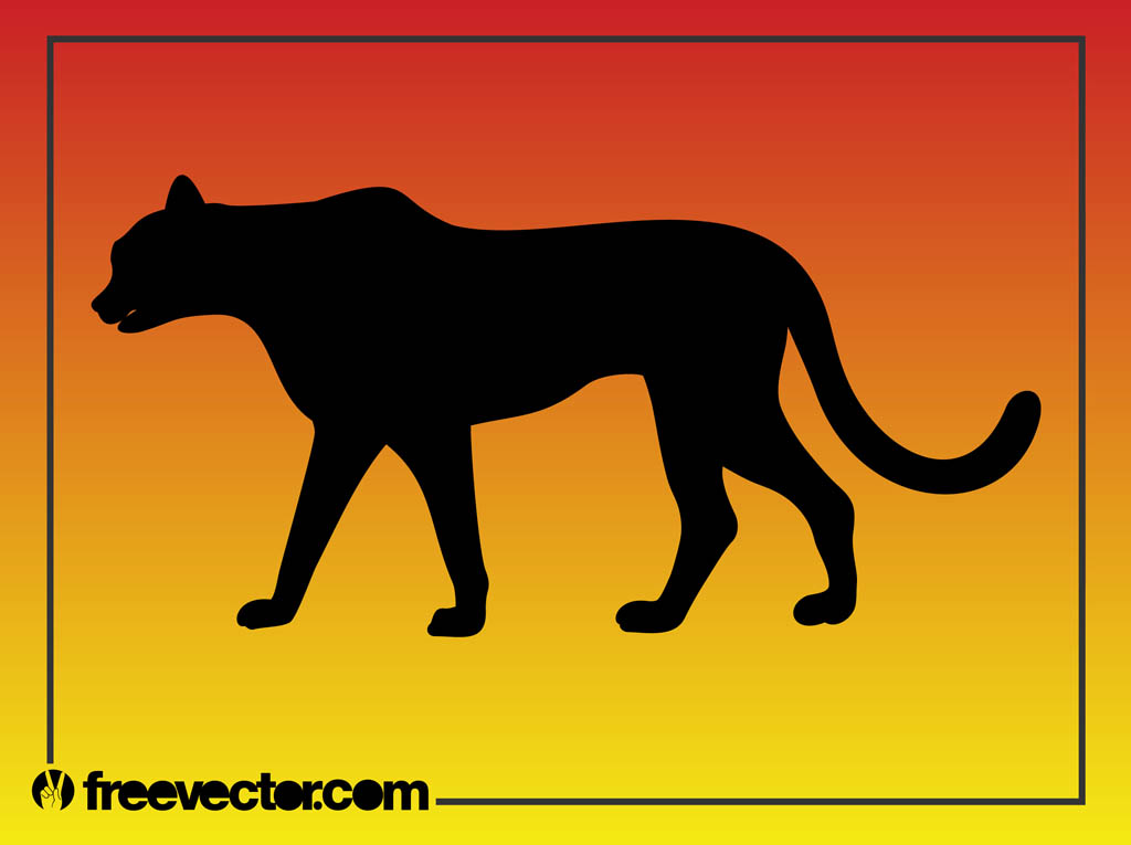 1024x765 Black Panther Silhouette Vector Art Graphics