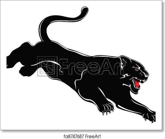 560x470 Free Art Print Of Panther Vector Image Attacking Black Panther