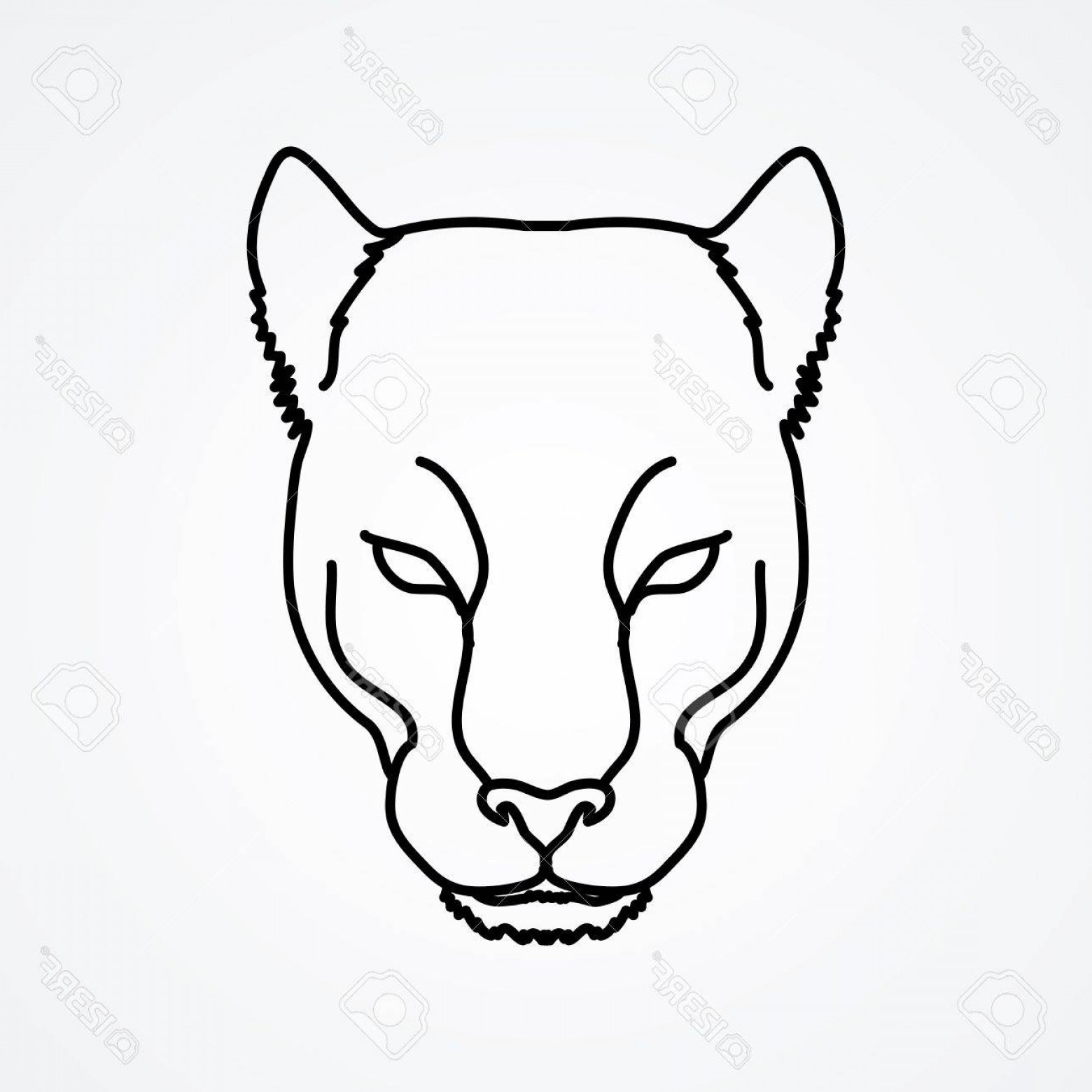 1560x1560 Photostock Vector Black Panther Head Outline Graphic Vector