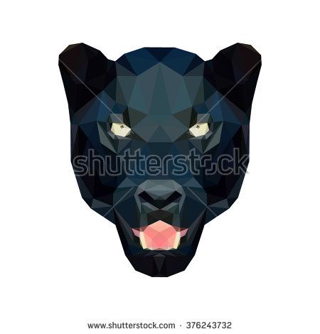 450x470 Polygonal Panther Polygonal Style Illustration Vector Polygonal
