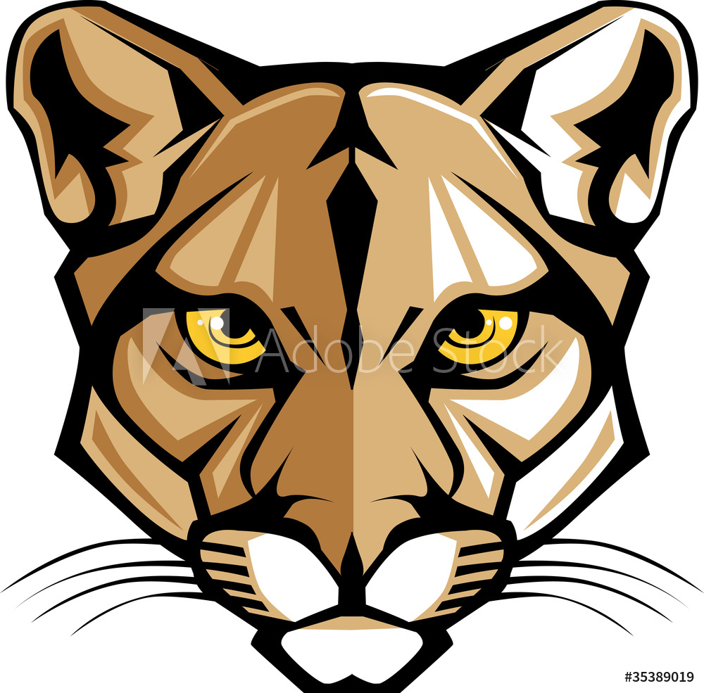 1000x985 Fotografie, Obraz Cougar Panther Mascot Head Vector Graphic