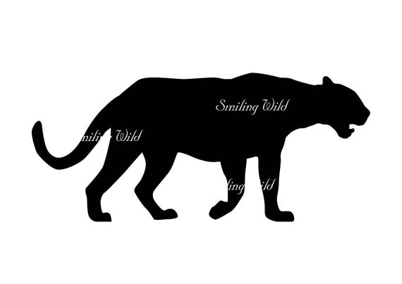 570x403 Panther Silhouette Balck Panther Clipart Cuttable Vector Etsy