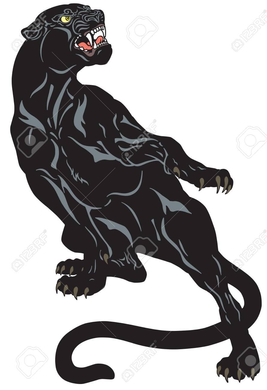 891x1300 Stock Vector Black Panther Tattoo, Black White Tattoos