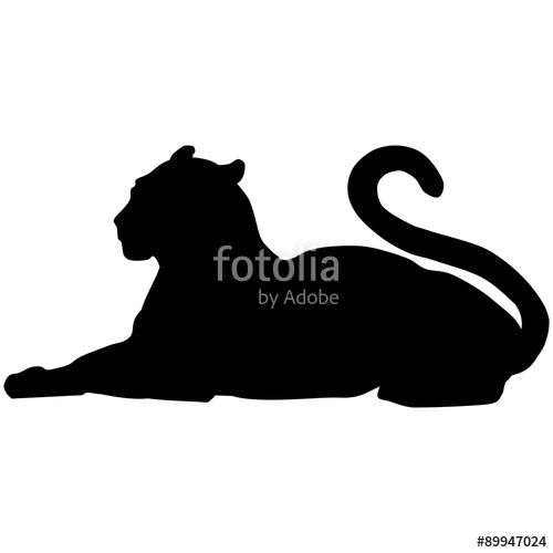 500x500 Vector Vector Silhouette Of A Black Panther Clip Art