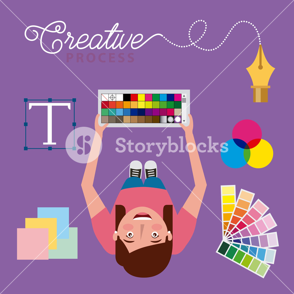 1000x1000 Young Woman Designer Holding Pantone Swatch Colors Creative