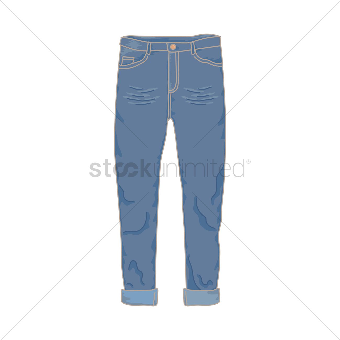 1300x1300 Long Denim Pants Vector Image