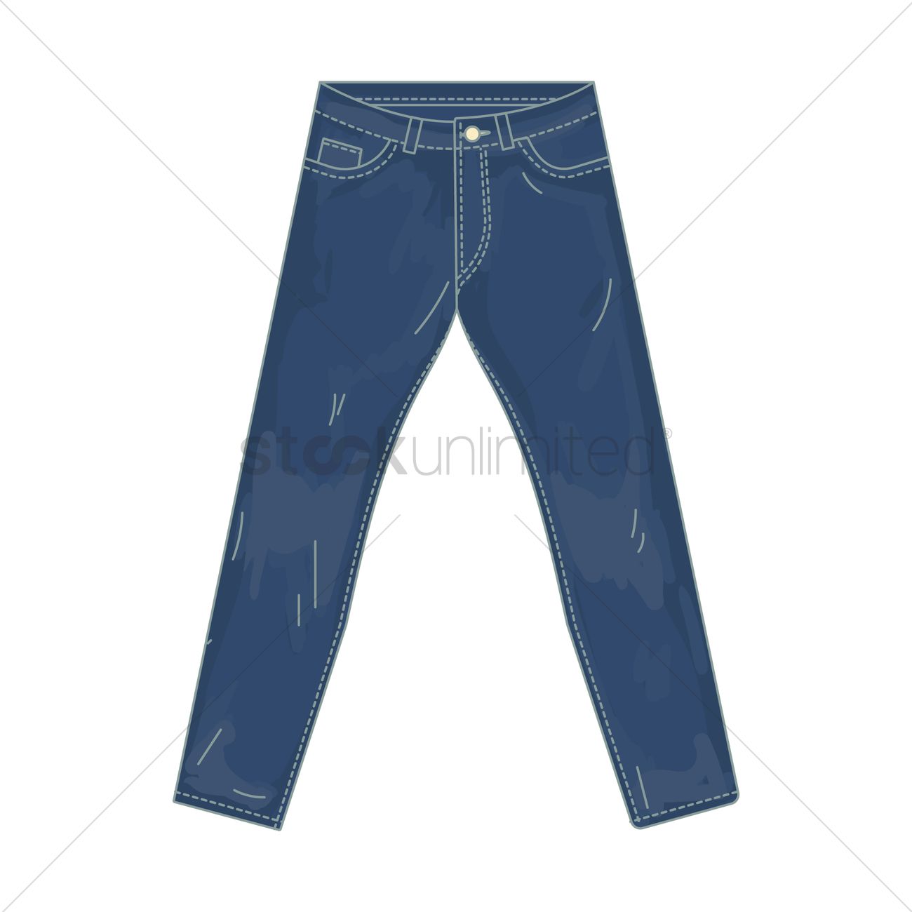 1300x1300 Long Denim Pants Vector Image