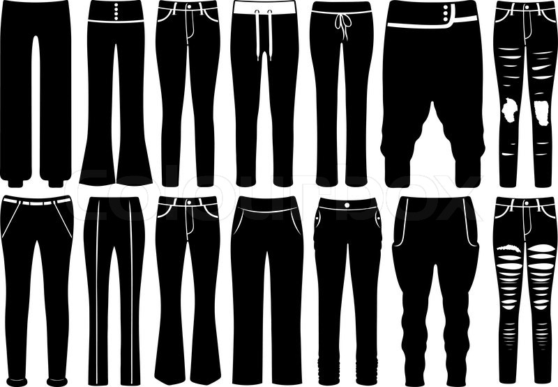 800x556 Set Of Different Pants Isolated On Stock Vector Colourbox