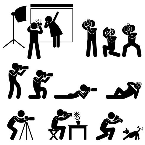 490x490 Photographer Cameraman Paparazzi Pose Posing Icon Symbol Sign