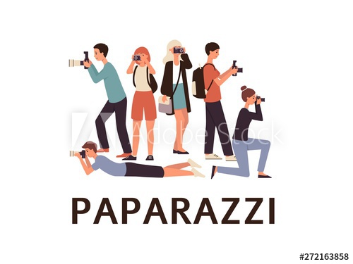 500x375 Photographers Or Paparazzi Taking Photo Flat Vector Set