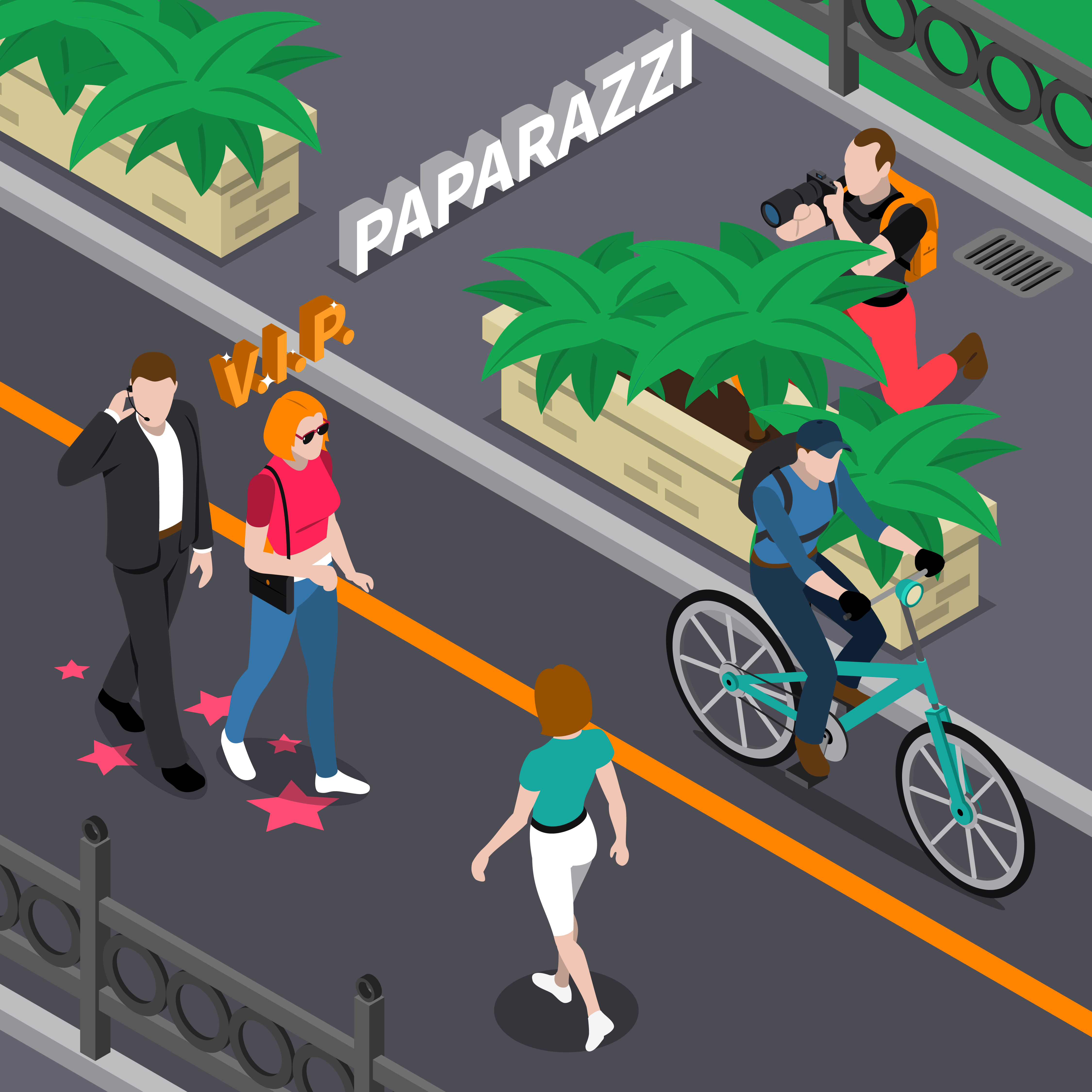 4500x4500 Paparazzi Isometric Illustration