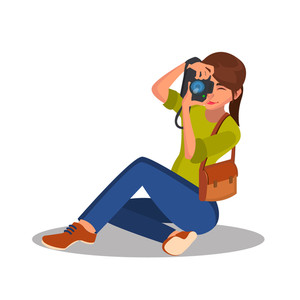 300x300 Photographer Girl Vector Photographic Camera Reporter