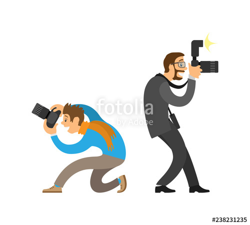 500x450 Photographer And Paparazzi With Digital Cameras Stock Image