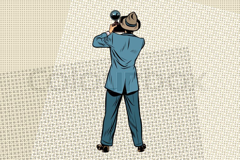 800x533 Retro Photo Journalist Paparazzi Stock Vector Colourbox