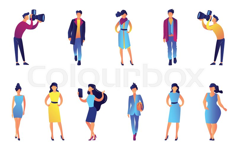 800x515 Fashion Models And Paparazzi Vector Stock Vector Colourbox